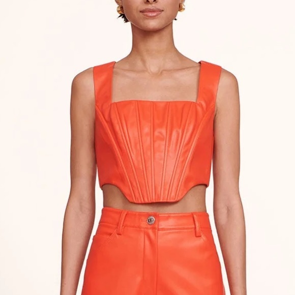 NWT STAUD ALICE CROPPED CORSET STYLE TOP. Size 6 - Picture 4 of 10